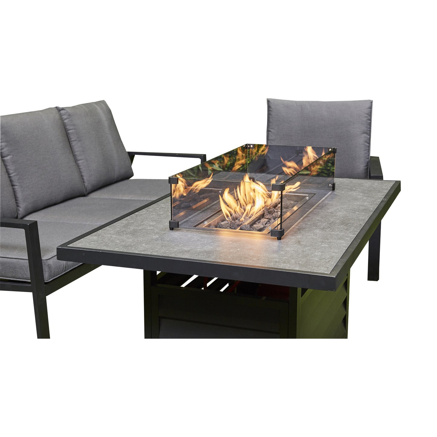 Orlano Firepit Sofa Dining Set - Grey