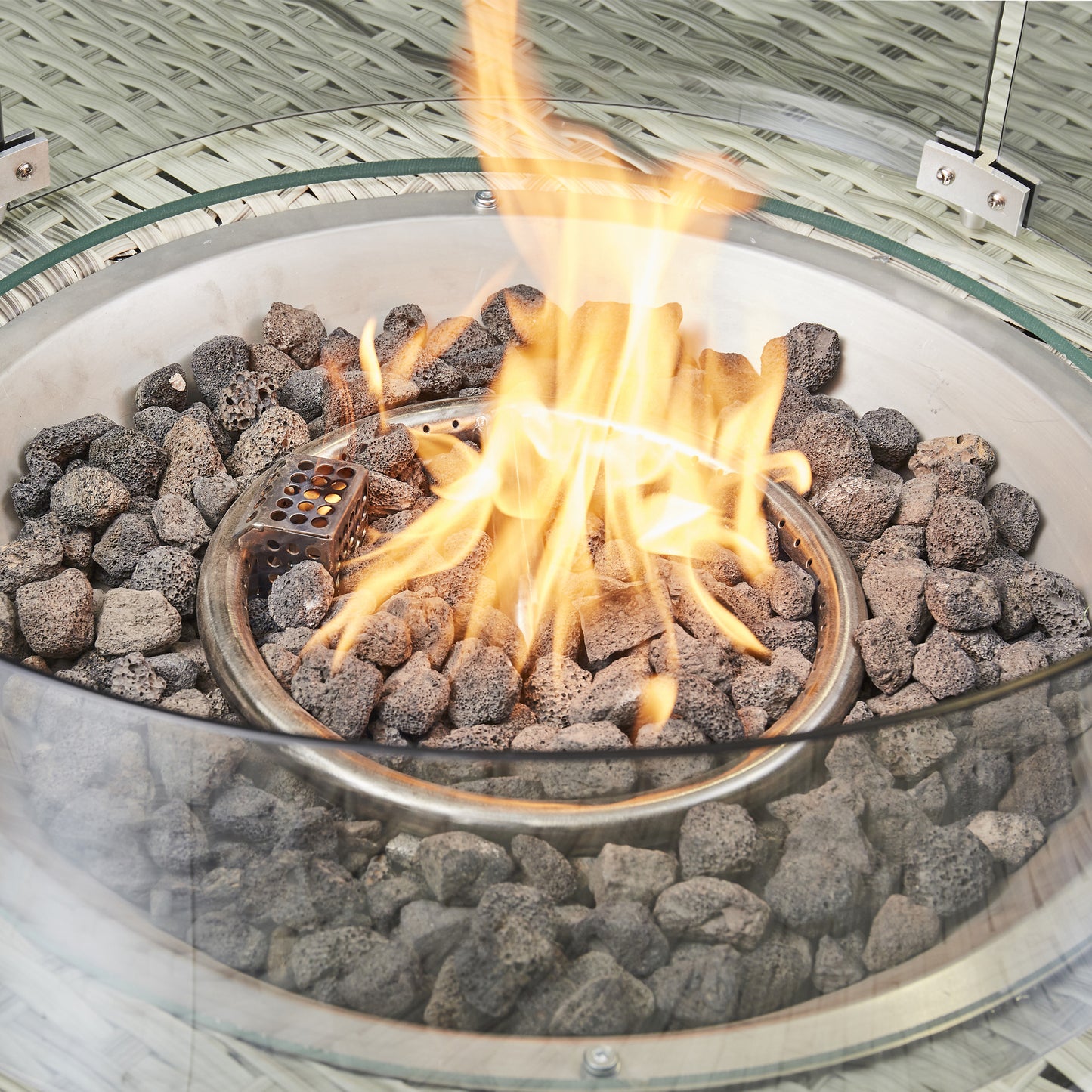 Aurea Firepit Dining Set - Grey