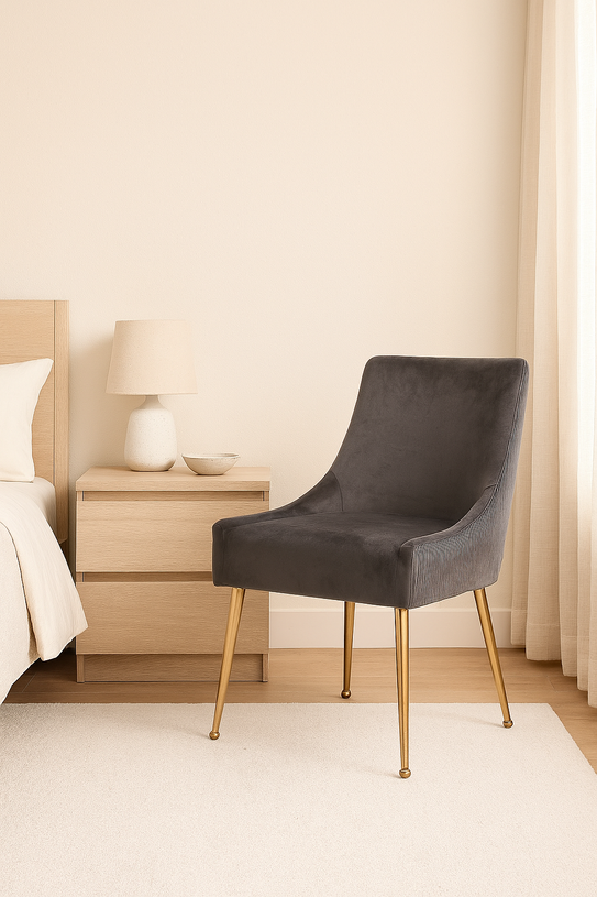 Milan Dark Grey Gold Dining Chair