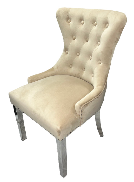 Chelsea Chair (Lion Knocker/Chrome Legs) (3 Colours)