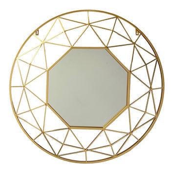 Round Hex Gold Mirror