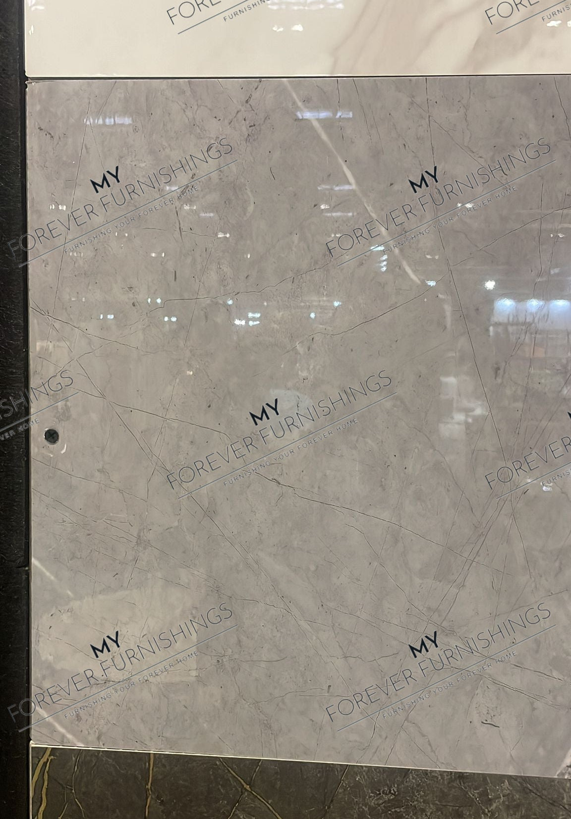 Grey Marble Effect UPVC Wall Panel Covering 60x240cm (4 Pieces)