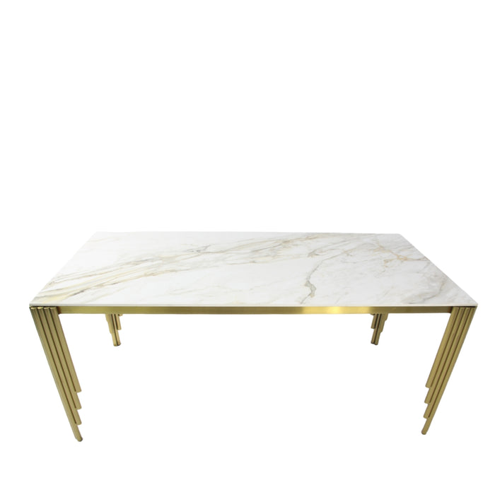 Mayfair Gold 1.8m Ceramic Dining Table (2 Colours)