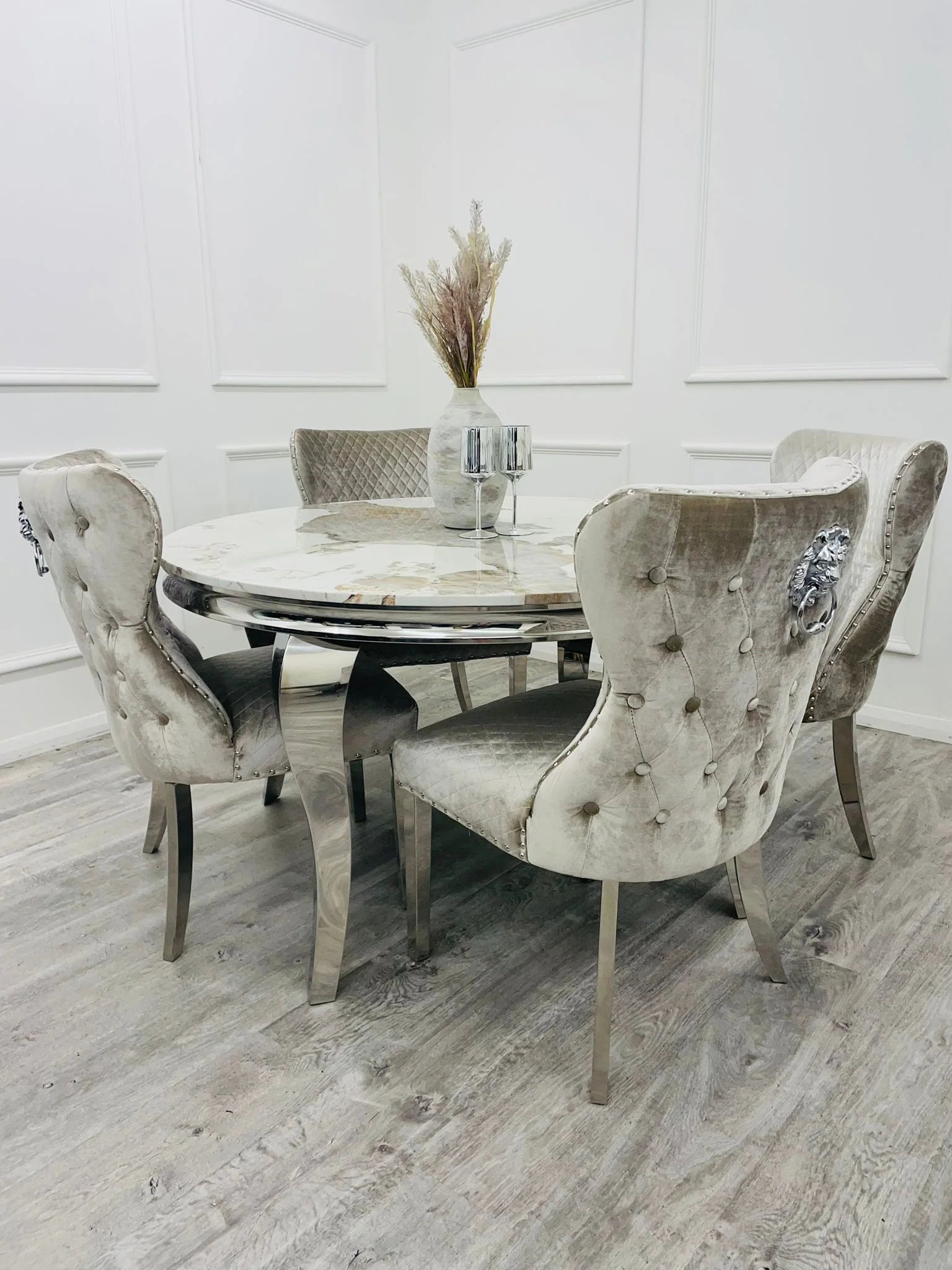 Louis Dining Table in Chrome 1.8M (All Colours)