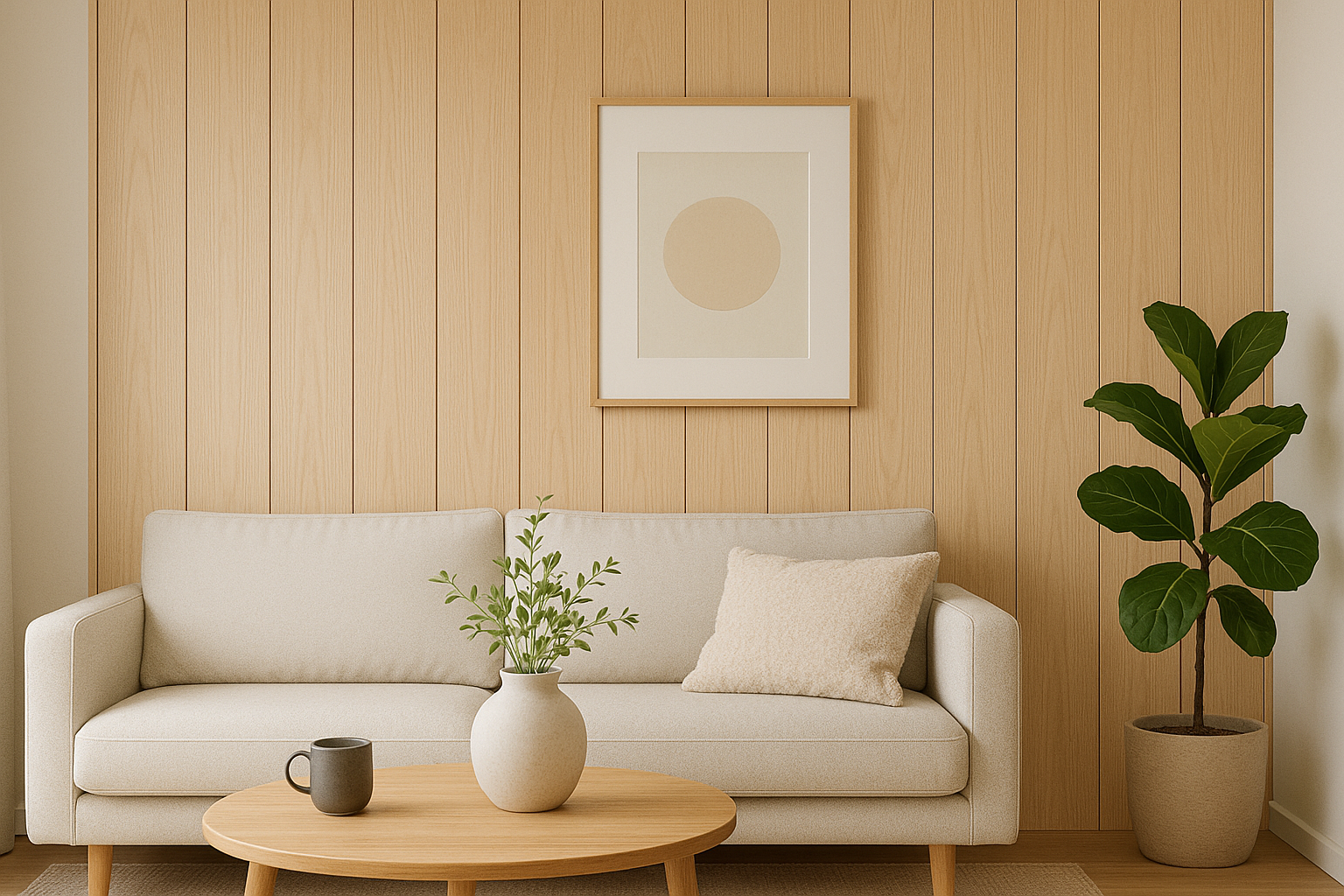 Wood Effect WPC Flat Style Wall Panels - Light Oak