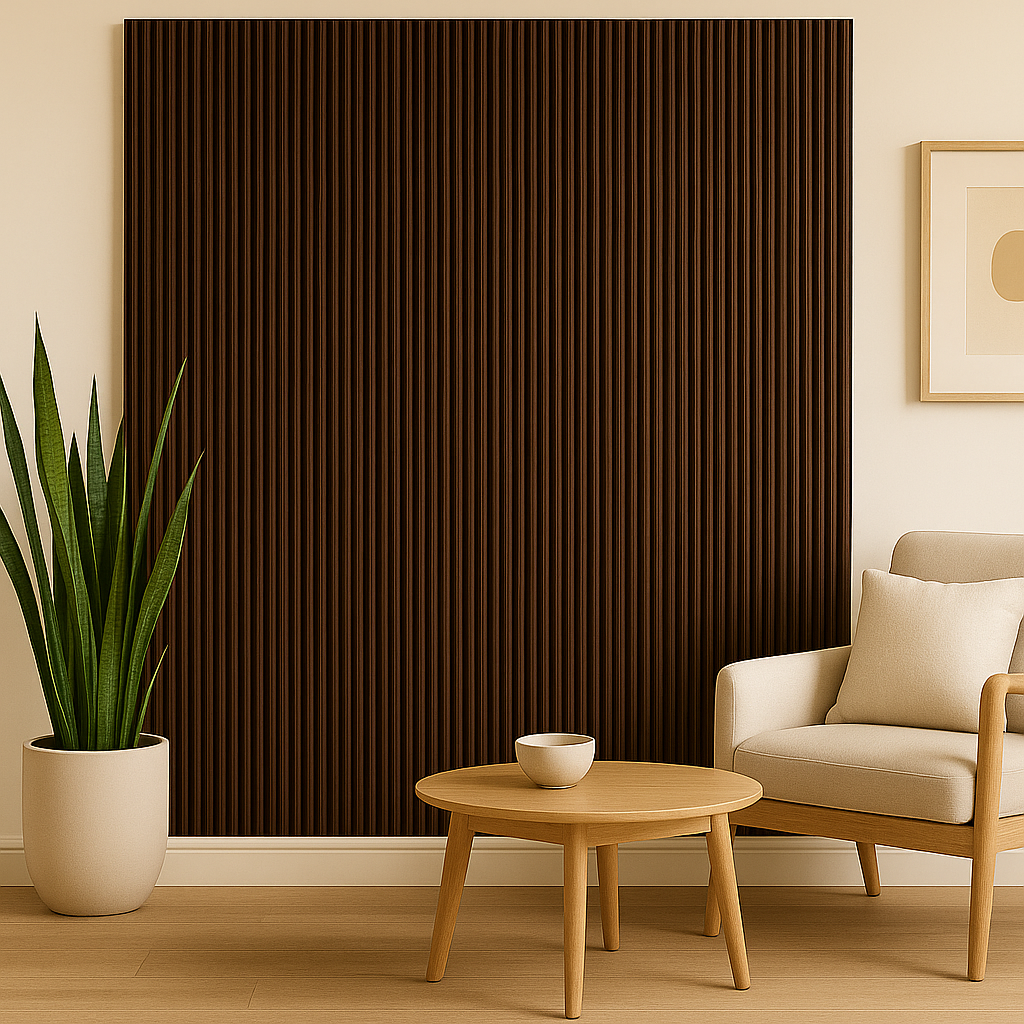 Wood Effect WPC Wave Style Wall Panels - Walnut