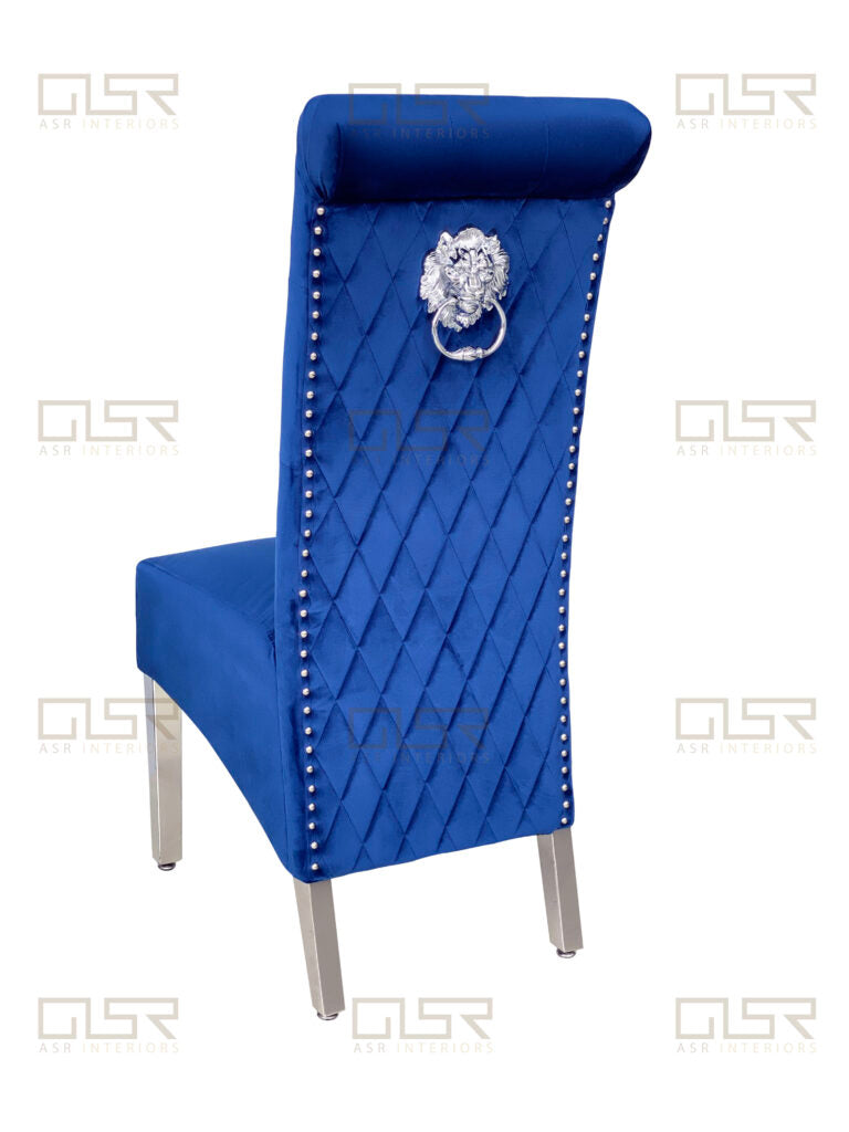 Emma/Lucy Dining Chair with Lion Knocker & Quilted Back (All Colours)