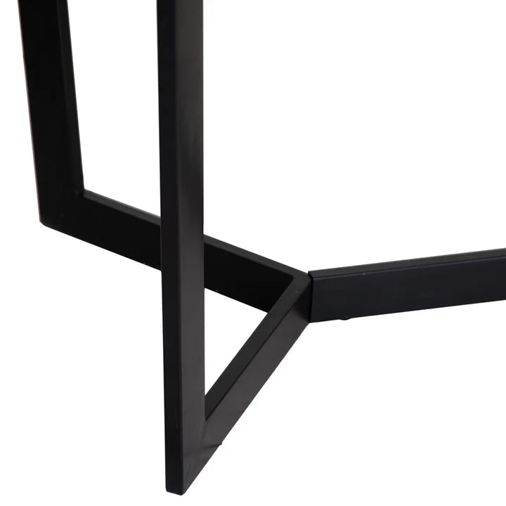 Lucien 1.8m White Sintered Stone Dining Table With Black Legs