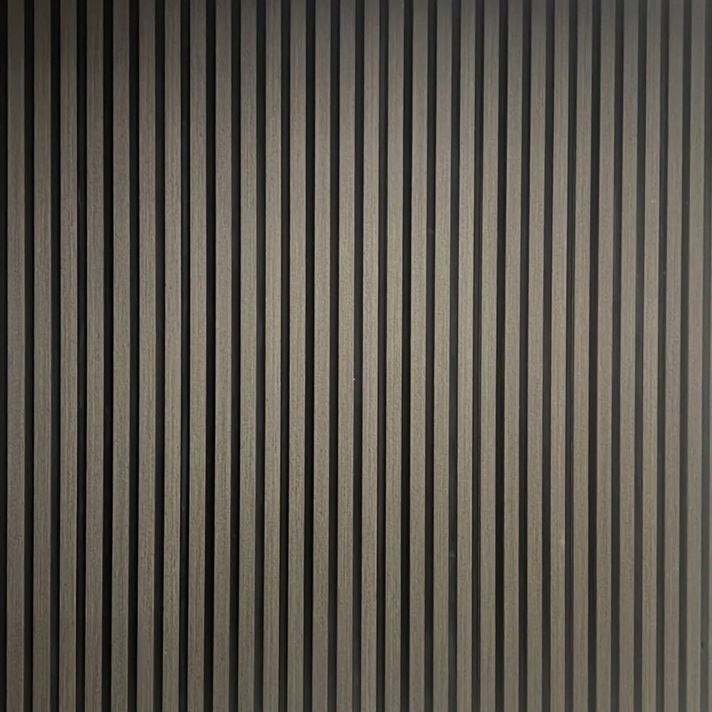 Acoustic Slatted Wall Panel - Ash Grey 2.4m x 0.6m (4 Pieces)