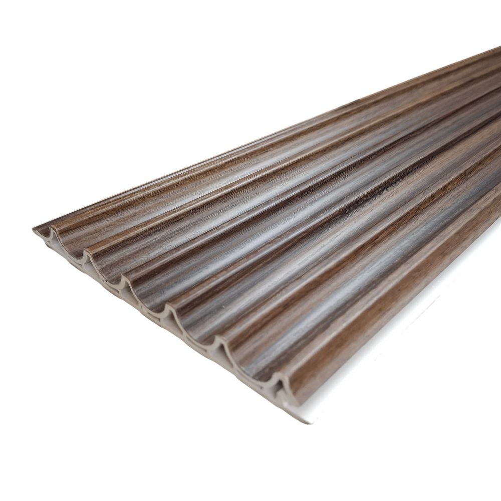 Wood Effect WPC Wave Style Wall Panels - Walnut