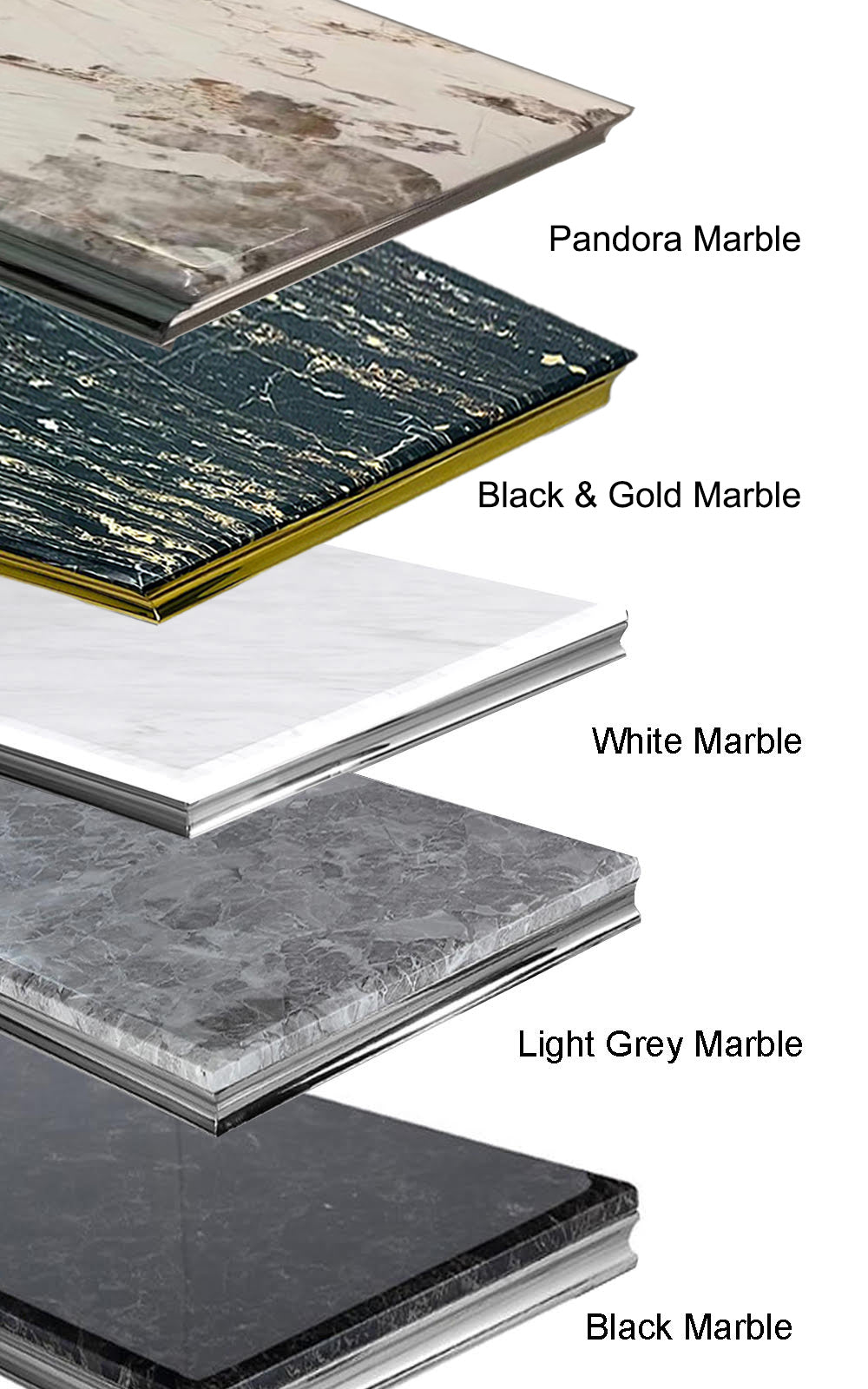 Louis Coffee Table Gold with Marble/Stone & Glass Top 130cm