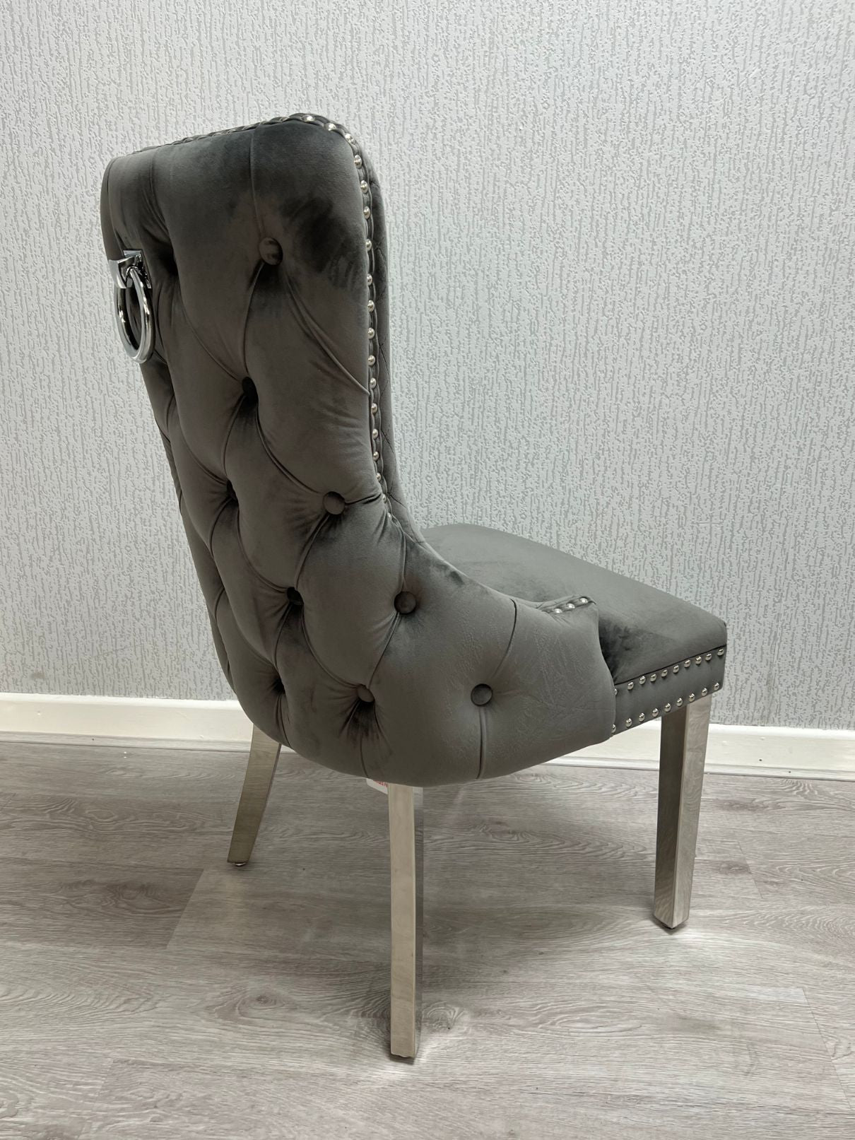 Victoria Dark Grey Ring Knocker Chair