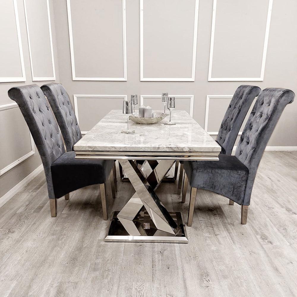 Emma/Lucy Dining Chair with Lion Knocker & Quilted Back (All Colours)