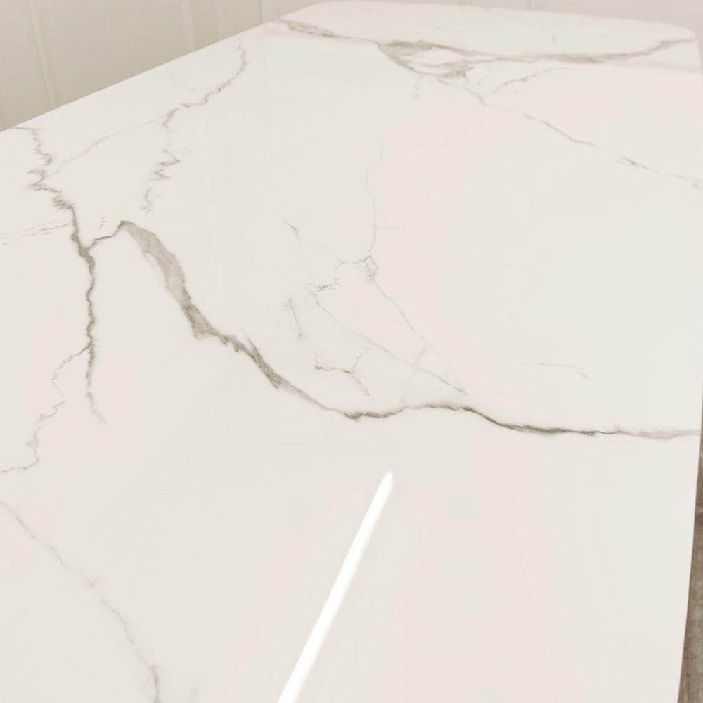 Louis Coffee Table Gold with Marble/Stone & Glass Top 130cm