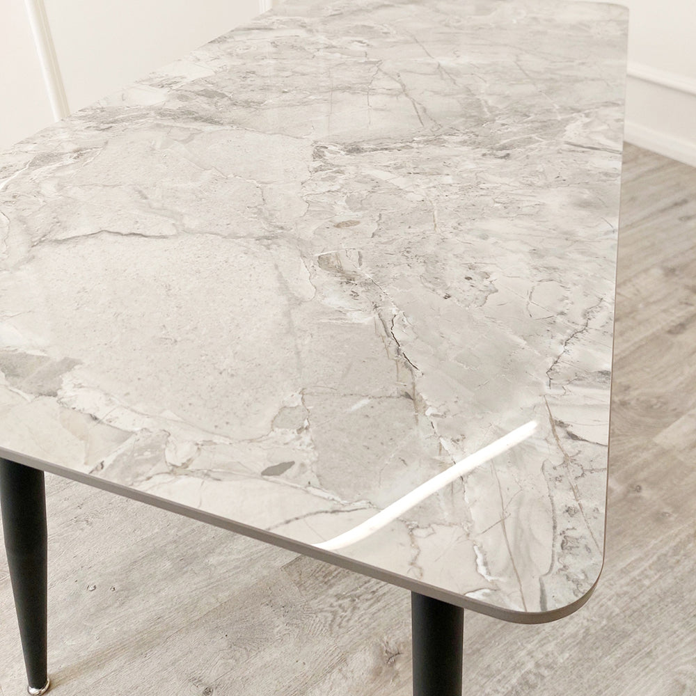 Louis Coffee Table Gold with Marble/Stone & Glass Top 130cm
