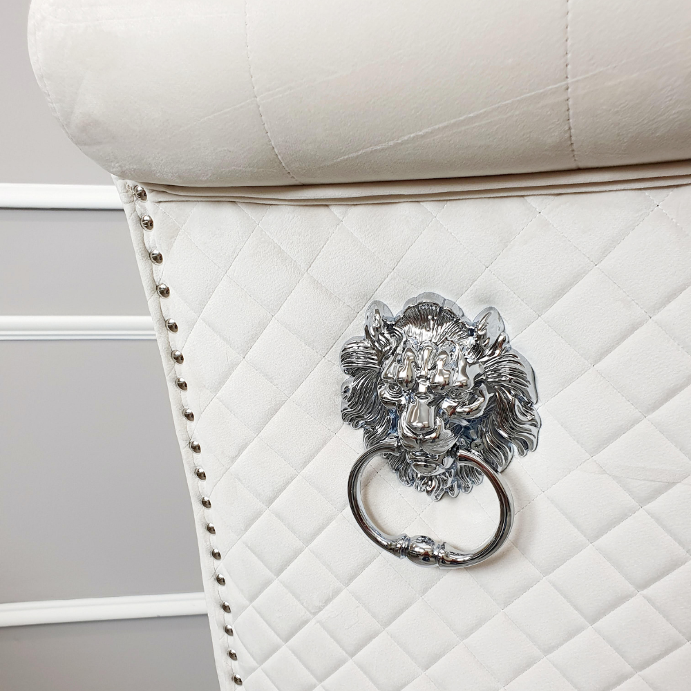 Emma/Lucy Dining Chair with Lion Knocker & Quilted Back (All Colours)