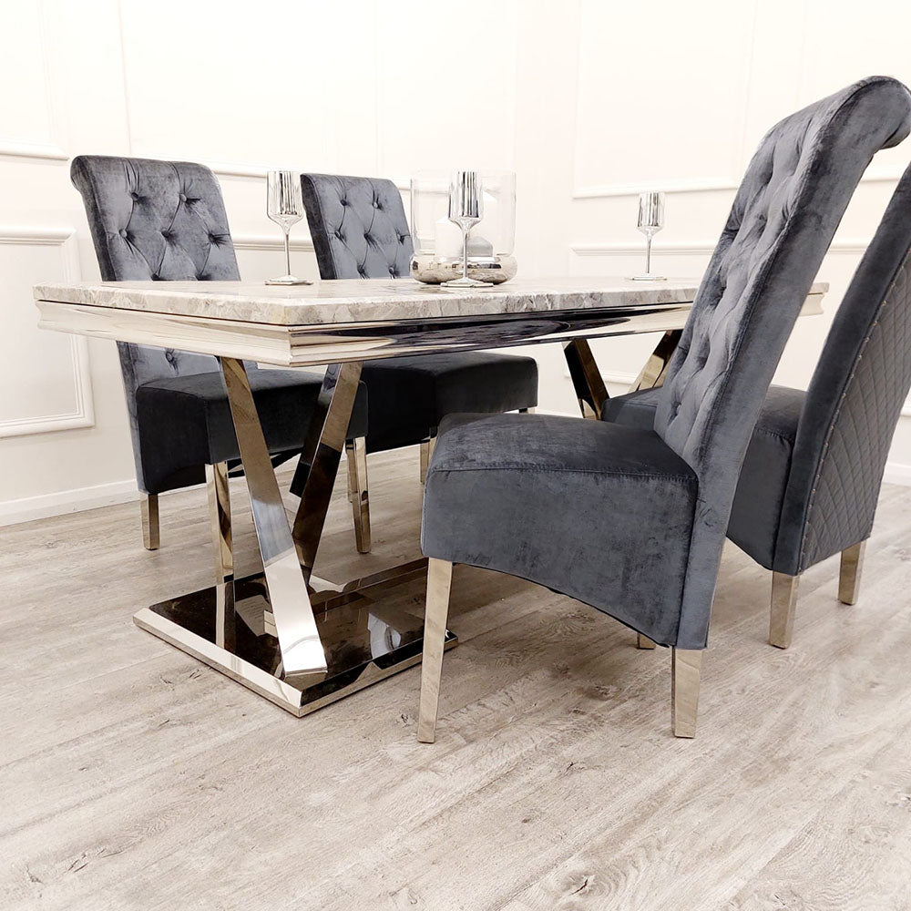 Emma/Lucy Dining Chair with Lion Knocker & Quilted Back (All Colours)