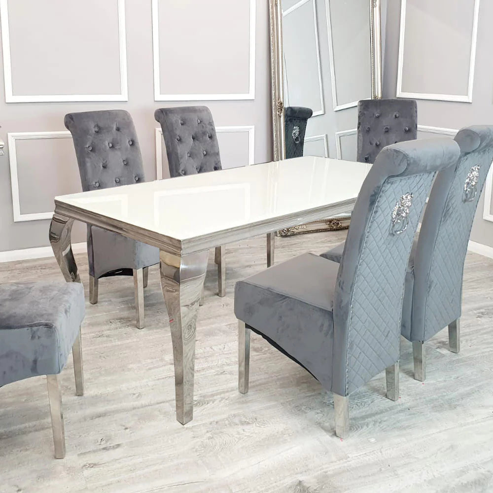 Louis Dining Table in Chrome 1.8M (All Colours)