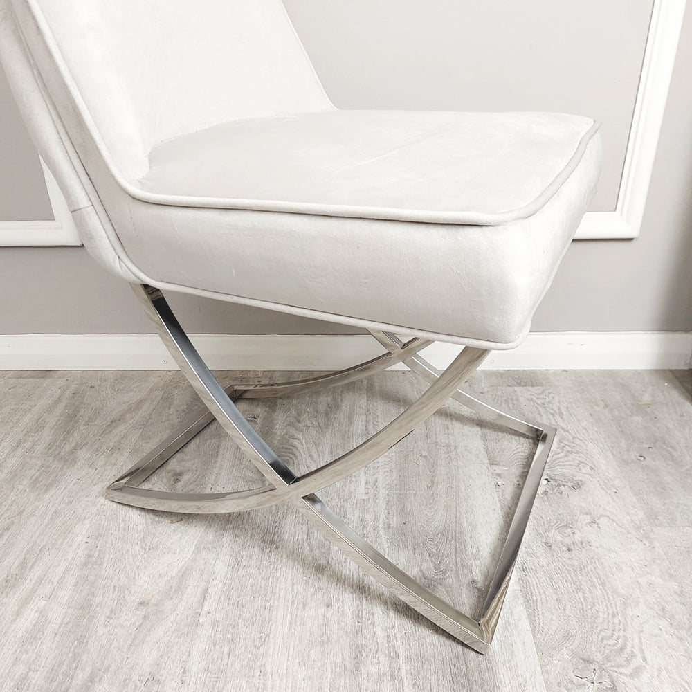 Sandhurst Dining Chair with buttoned back X Leg (All Colours)