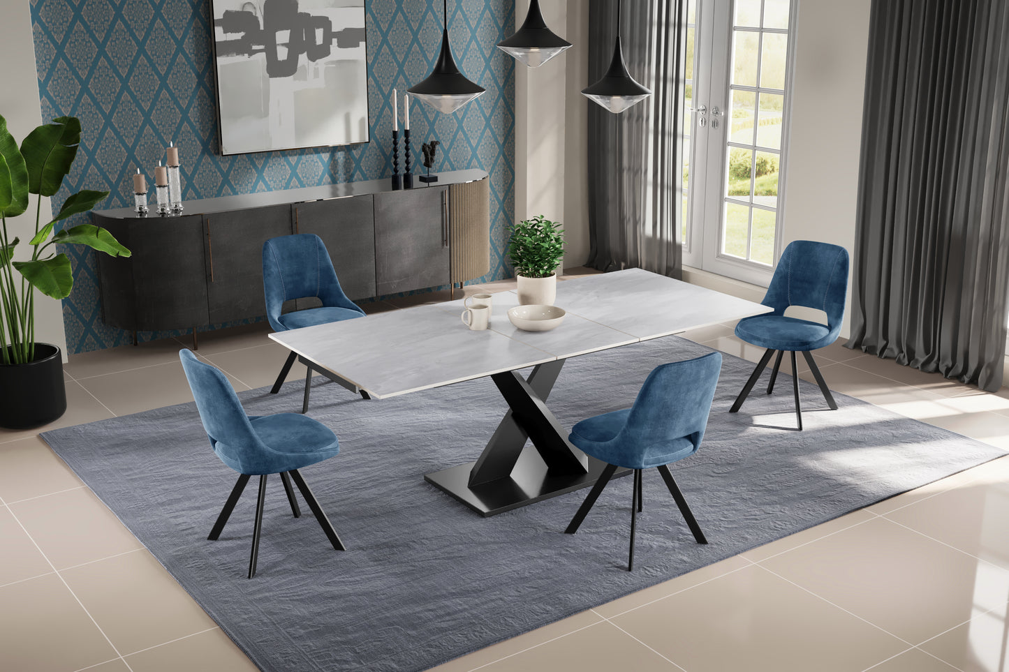 Chelo Ceramic Argento Grey 140-180cm - Extending Matt
