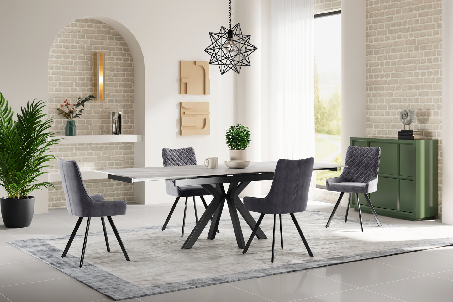 Zian Ceramic Argento Grey 120-150-180cm - Extending Matt