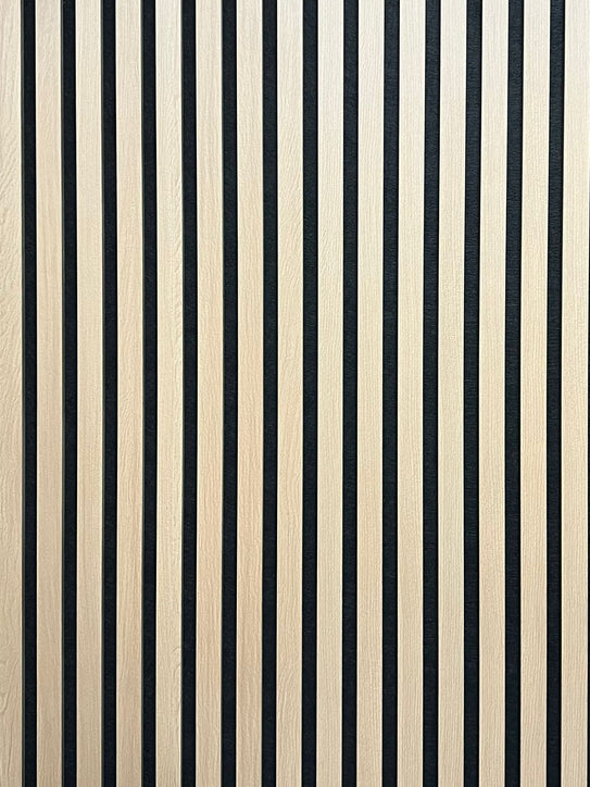Acoustic Slatted Bendable Wall Panel - Natural Oak 2.4m x 0.6m (4 Pieces)
