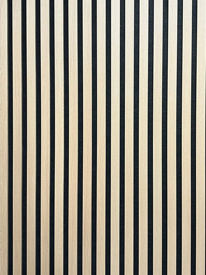 Acoustic Slatted Bendable Wall Panel - Natural Oak 2.4m x 0.6m (4 Pieces)