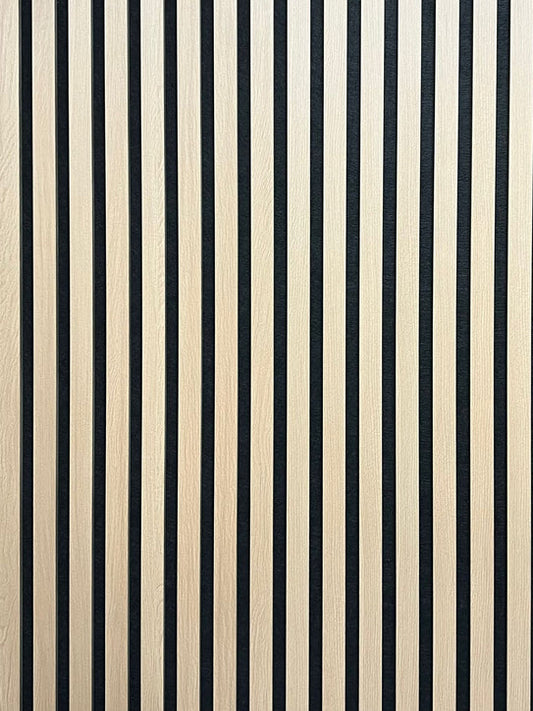 Acoustic Slatted Bendable Wall Panel - Natural Oak 2.4m x 0.6m (4 Pieces)
