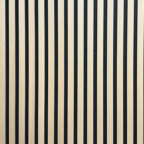 Acoustic Slatted Wall Panel - Natural Oak 2.4m x 0.6m (4 Pieces)