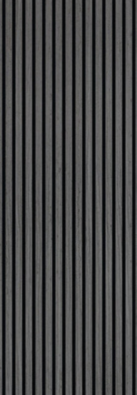 Acoustic Slatted Bendable Wall Panel - Light Grey 2.4m x 0.6m (4 Pieces)
