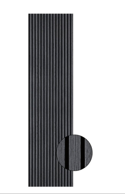 Acoustic Slatted Wall Panel - Light Grey 2.4m x 0.6m (4 Pieces)