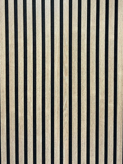 Acoustic Slatted Bendable Wall Panel - Dark Oak 2.4m x 0.6m (4 Pieces)