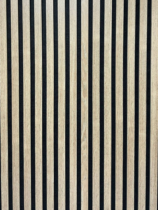Acoustic Slatted Bendable Wall Panel - Dark Oak 2.4m x 0.6m (4 Pieces)