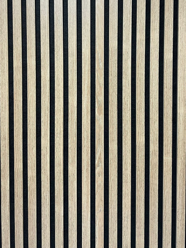 Acoustic Slatted Wall Panel - Dark Oak  2.4m x 0.6m (4 Pieces)