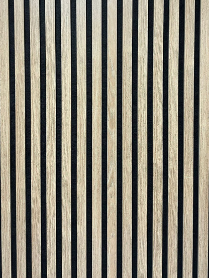 Acoustic Slatted Wall Panel - Dark Oak  2.4m x 0.6m (4 Pieces)