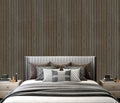 Acoustic Slatted Wall Panel - Dark Oak  2.4m x 0.6m (4 Pieces)