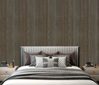 Acoustic Slatted Wall Panel - Dark Oak  2.4m x 0.6m (4 Pieces)