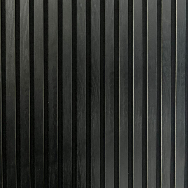 Acoustic Slatted Wall Panel - Black  2.4m x 0.6m (4 Pieces)