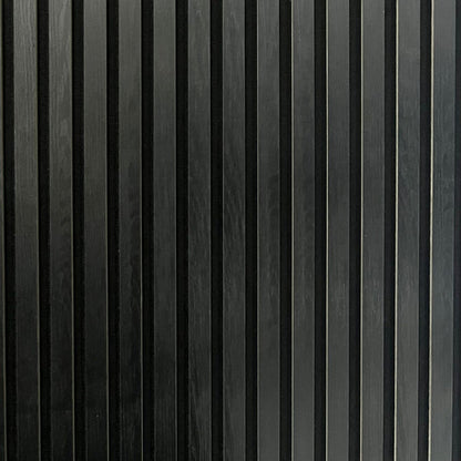 Acoustic Slatted Wall Panel - Black  2.4m x 0.6m (4 Pieces)