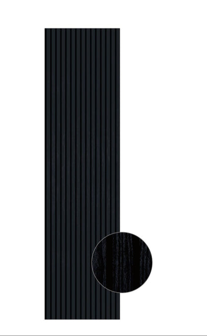 Acoustic Slatted Bendable Wall Panel - Black  2.4m x 0.6m (4 Pieces)