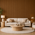 Acoustic Slatted Wall Panel - Teak Oak 2.4m x 0.6m (4 Pieces)