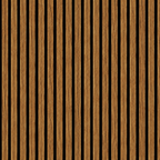 Acoustic Slatted Wall Panel - Teak Oak 2.4m x 0.6m (4 Pieces)