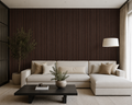 Acoustic Slatted Wall Panel - Smoked Oak 2.4m x 0.6m (4 Pieces)