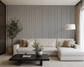 Acoustic Slatted Wall Panel - Concrete 2.4m x 0.6m (4 Pieces)