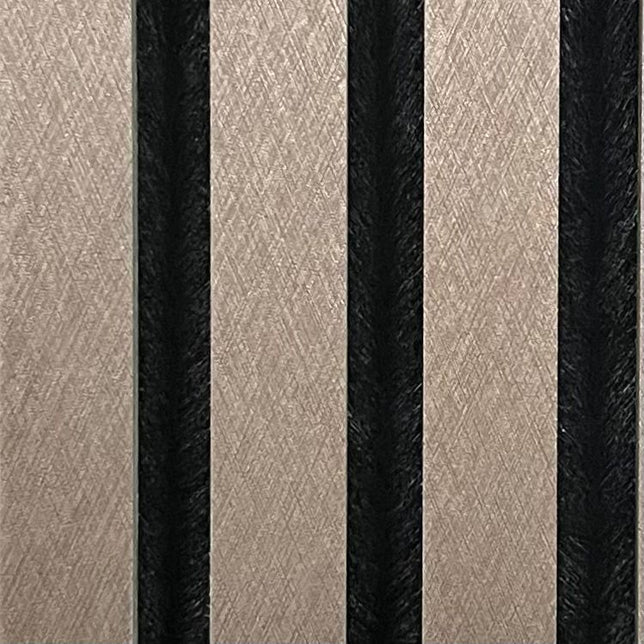 Acoustic Slatted Wall Panel - Metallic Brown  2.4m x 0.6m (4 Pieces)