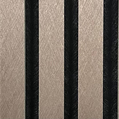 Acoustic Slatted Wall Panel - Metallic Brown  2.4m x 0.6m (4 Pieces)
