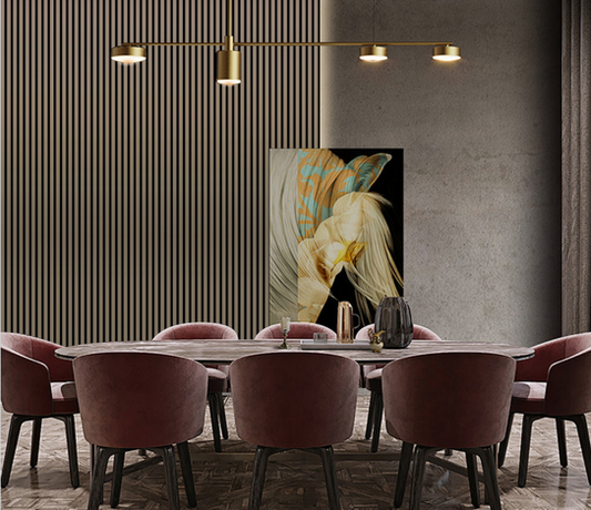 Acoustic Slatted Wall Panel - Metallic Brown  2.4m x 0.6m (4 Pieces)