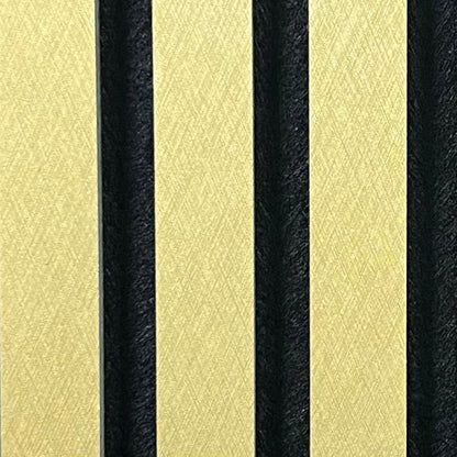 Acoustic Slatted Wall Panel - Metallic Gold  2.4m x 0.6m (4 Pieces)