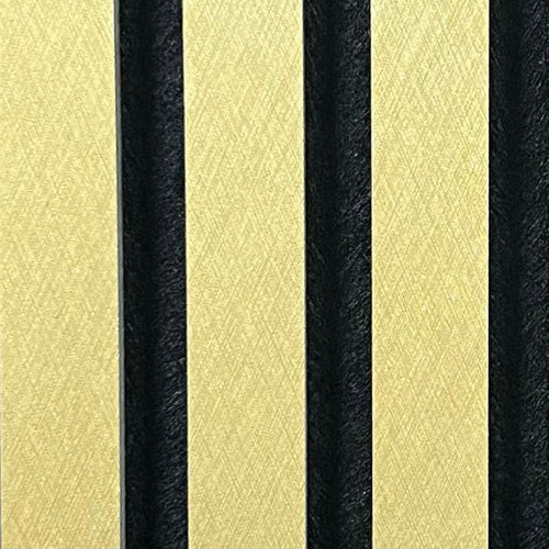 Acoustic Slatted Wall Panel - Metallic Gold  2.4m x 0.6m (4 Pieces)