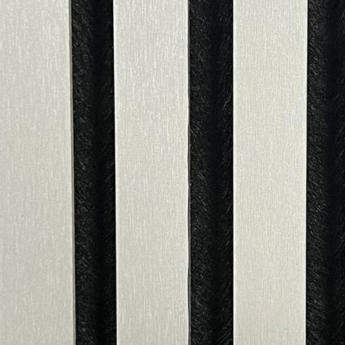 Acoustic Slatted Wall Panel - Metallic Light Grey  2.4m x 0.6m (4 Pieces)